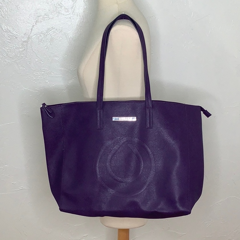 Monat Purple oversized top zippered shoulder purse bag & Cosmetic pouch NWOT - Picture 2 of 14